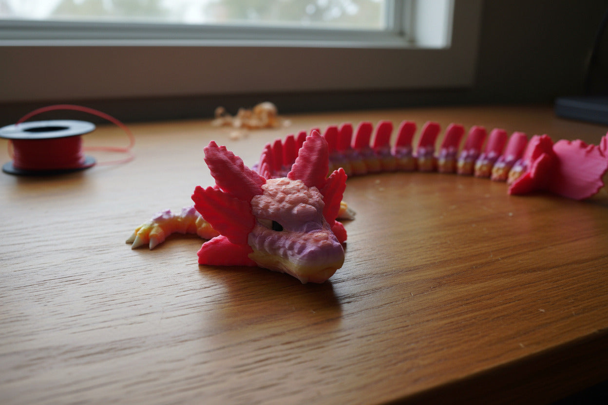 The Articulating Axolotl Dragon Sculpture / Fidget Toy