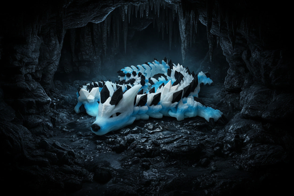 The Articulating Winter Wolf Dragon Sculpture / Fidget Toy