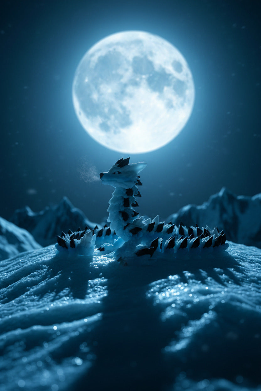 The Articulating Winter Wolf Dragon Sculpture / Fidget Toy