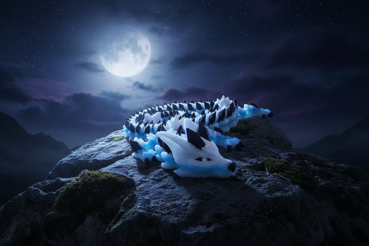 The Articulating Winter Wolf Dragon Sculpture / Fidget Toy