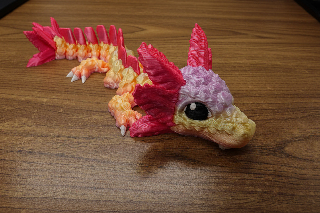 The Articulating Baby Axolotl Dragon Sculpture / Fidget Toy