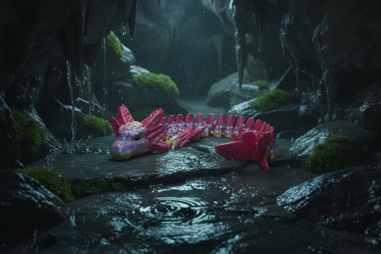 The Articulating Axolotl Dragon Sculpture / Fidget Toy