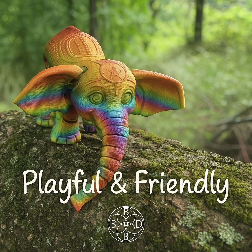 The Articulating Rainbow Elephant Sculpture / Fidget Toy