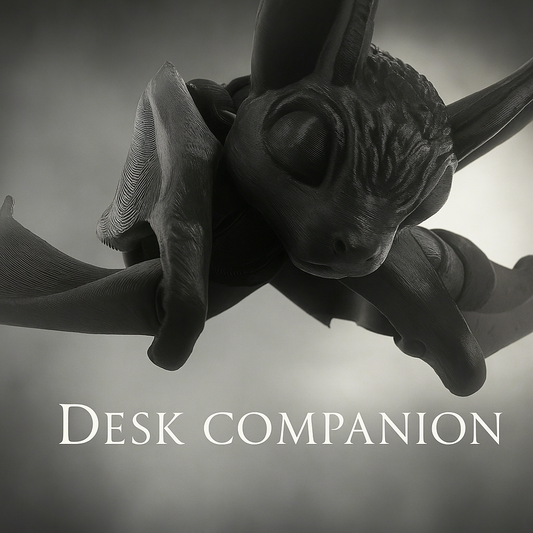 3D printed bat, articulating bat toy, fidget toy, sensory toy, poseable bat, Halloween decor, gothic art, desk toy, spooky gift, stress relief toy, 3D printed sculpture, collector’s item, handmade toy, unique fidget toy, Halloween gift idea
