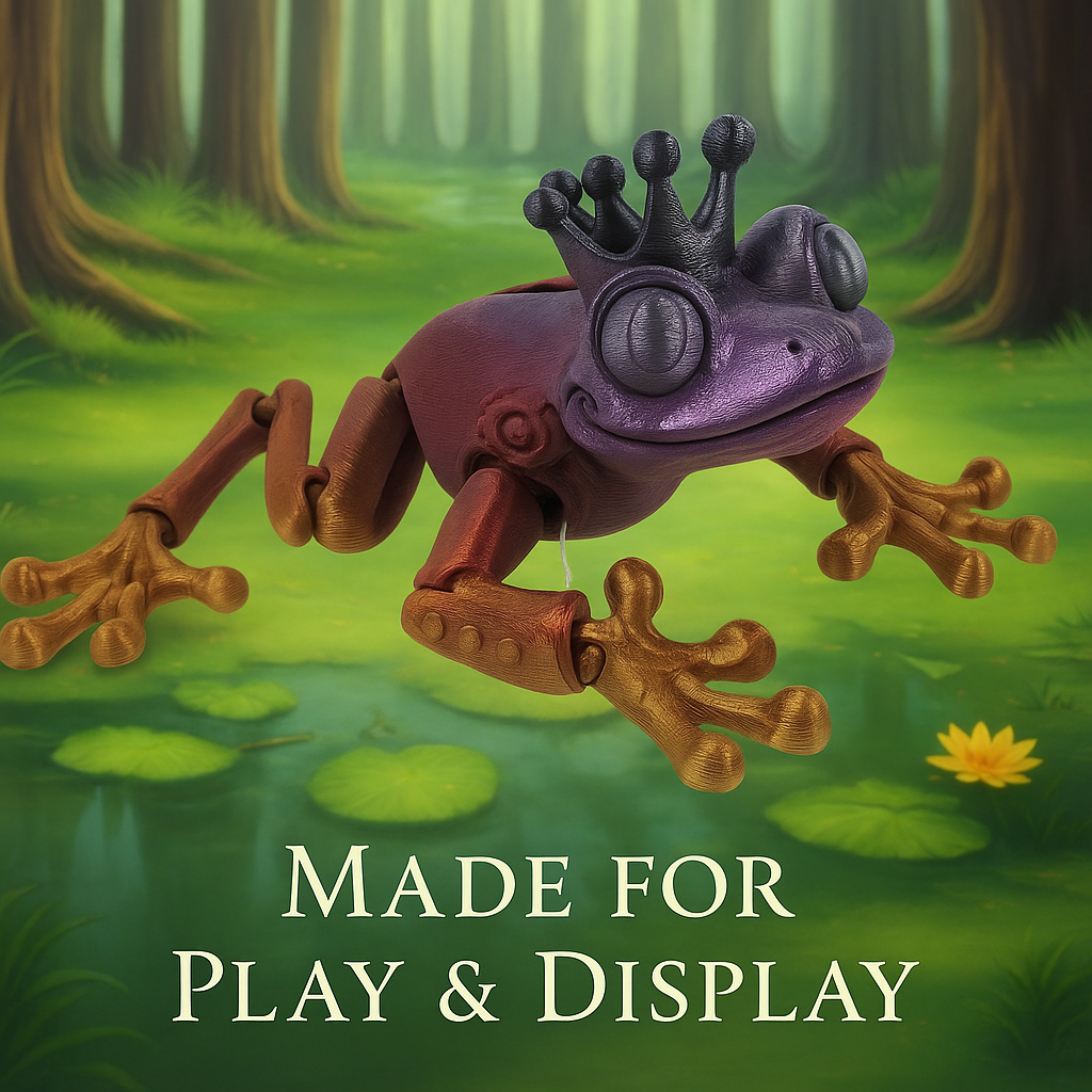 The Rainbow Frog Prince – Articulating 3D-Printed Sculpture / Fidget Toy