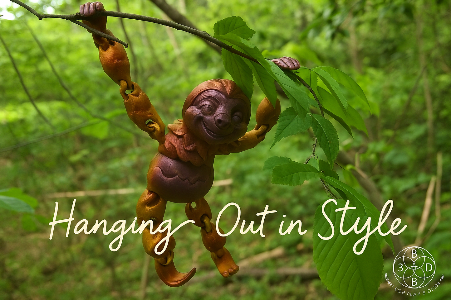 The Articulating Rainbow Three-Toed Sloth – 3D-Printed Sculpture & Fidget Toy