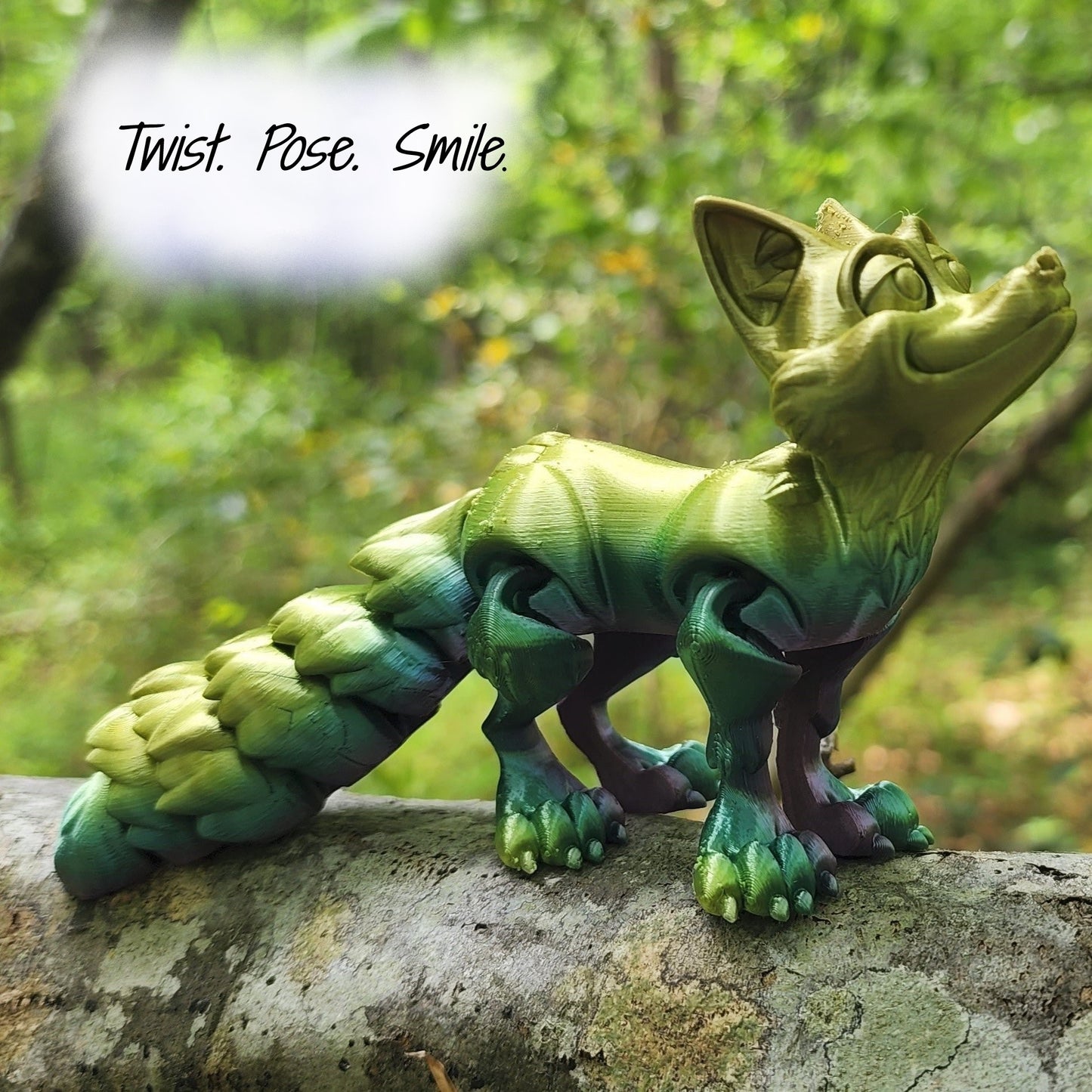The Articulating Rainbow Fox Sculpture / Fidget Toy