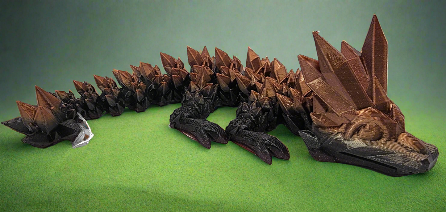 The Articulating Baby Tiger Eye Crystal Dragon Sculpture / Fidget Toy