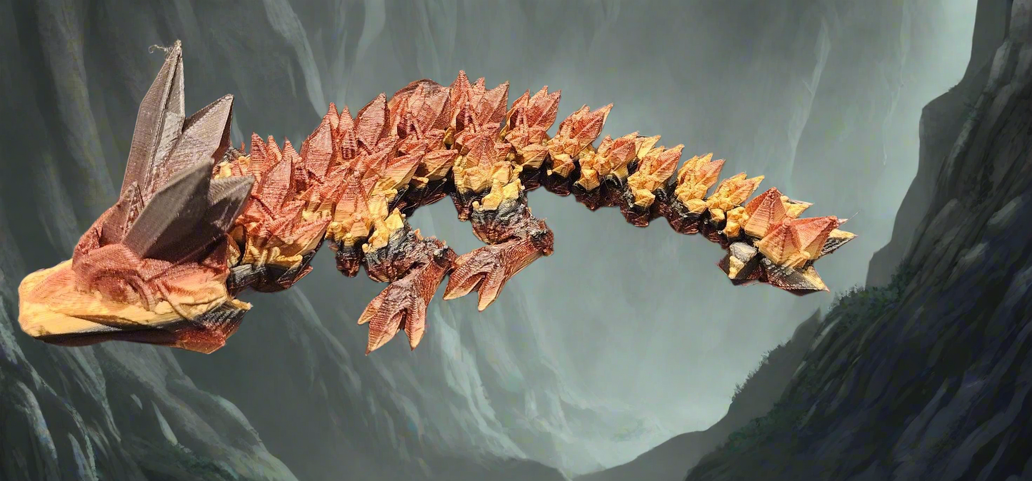 The Articulating Baby Tiger Eye Crystal Dragon Sculpture / Fidget Toy