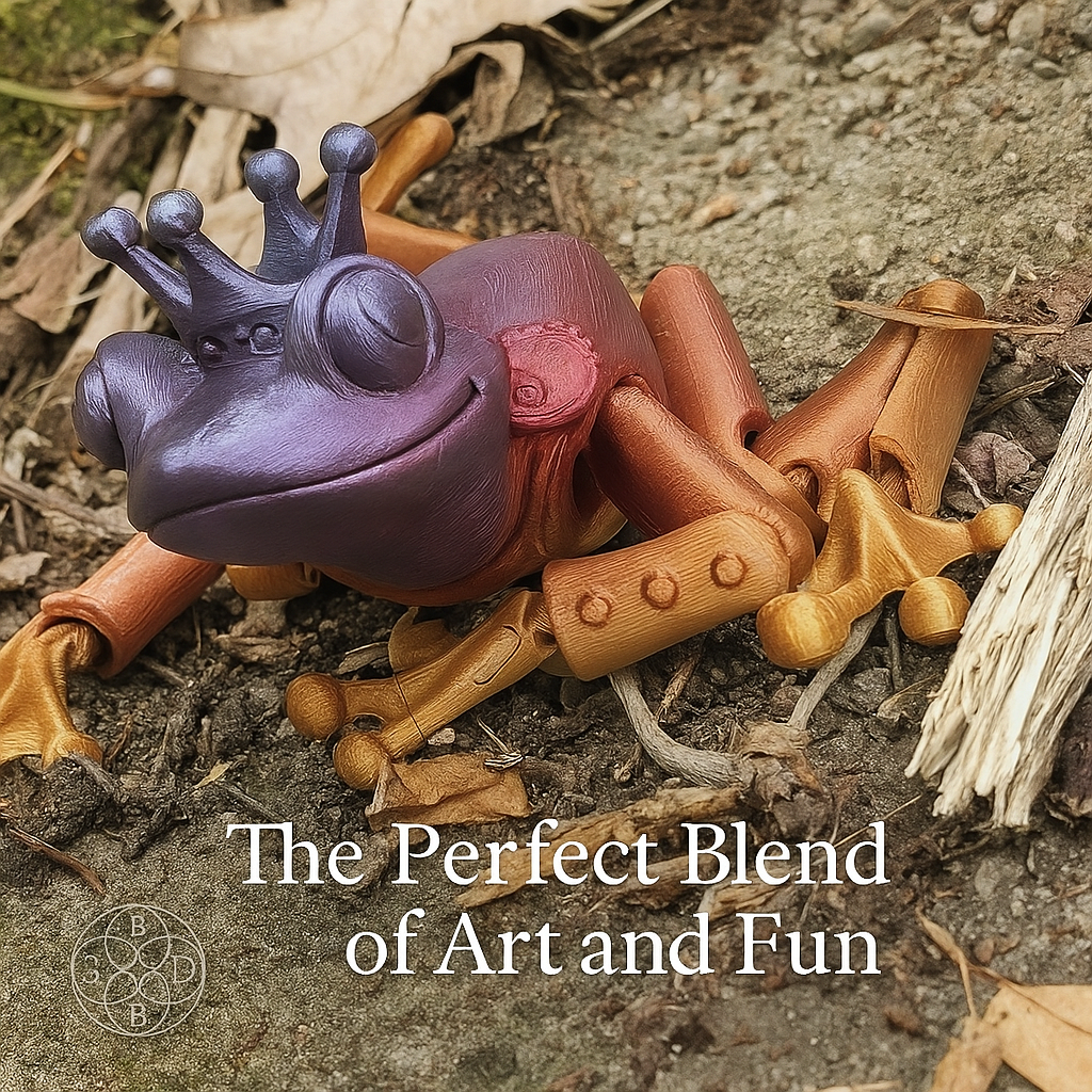 The Rainbow Frog Prince – Articulating 3D-Printed Sculpture / Fidget Toy