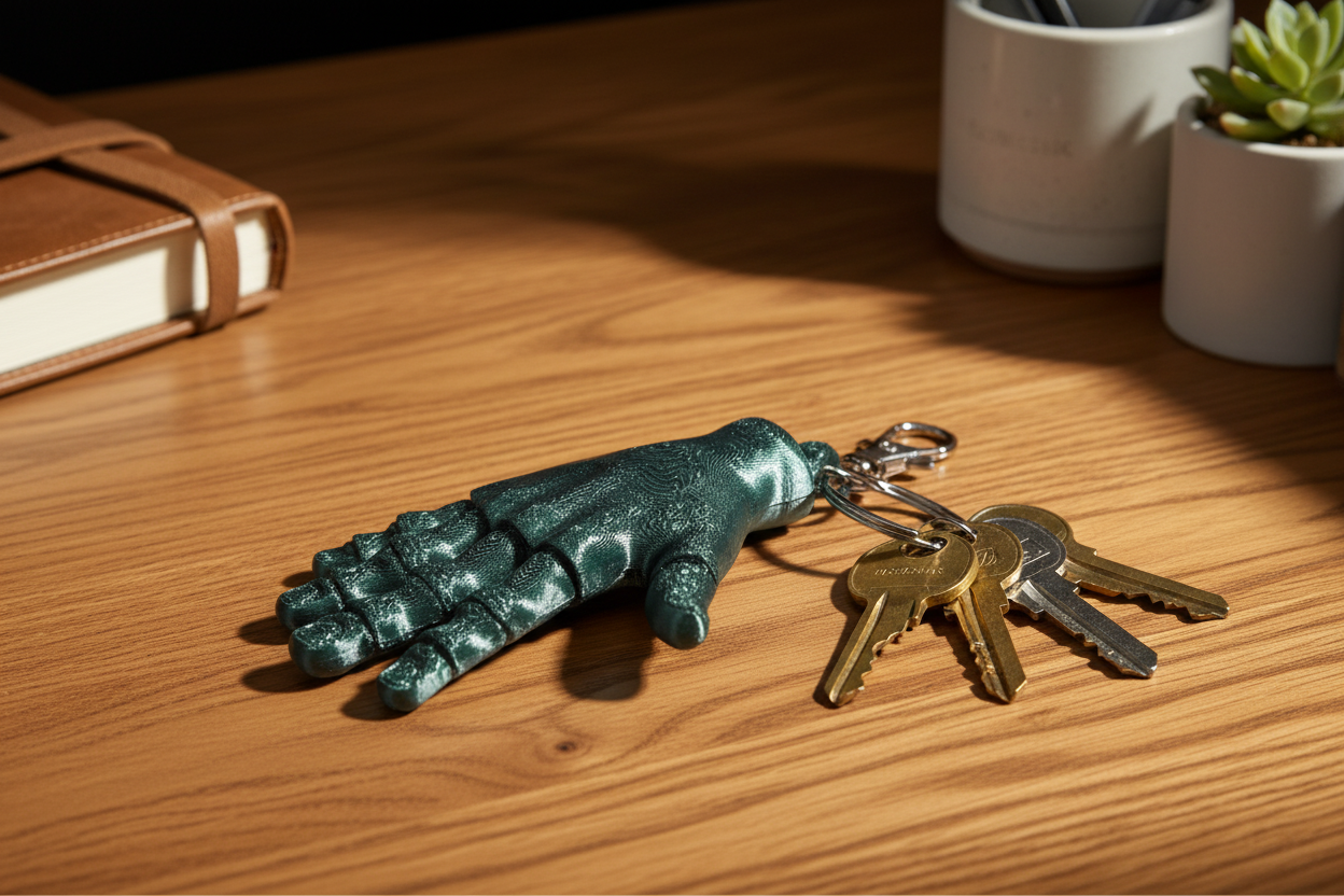 The Articulating Rainbow Hand Key Chain