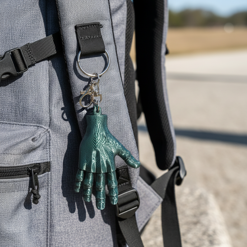 The Articulating Rainbow Hand Key Chain