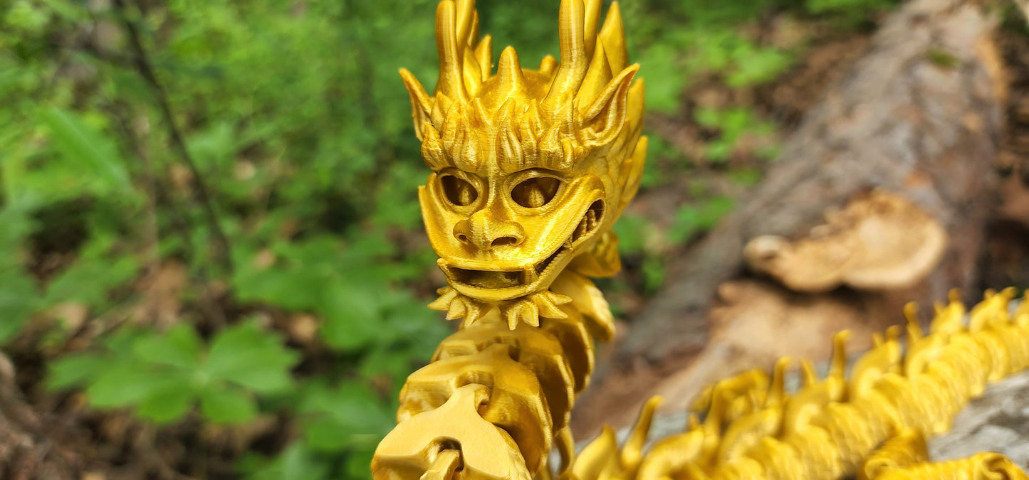 The Articulating Golden Dragon Sculpture / Fidget Toy