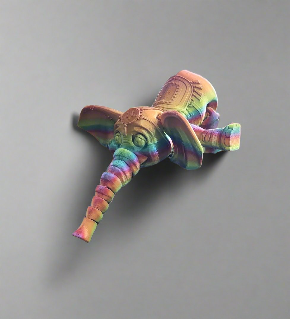 The Articulating Rainbow Elephant Sculpture / Fidget Toy