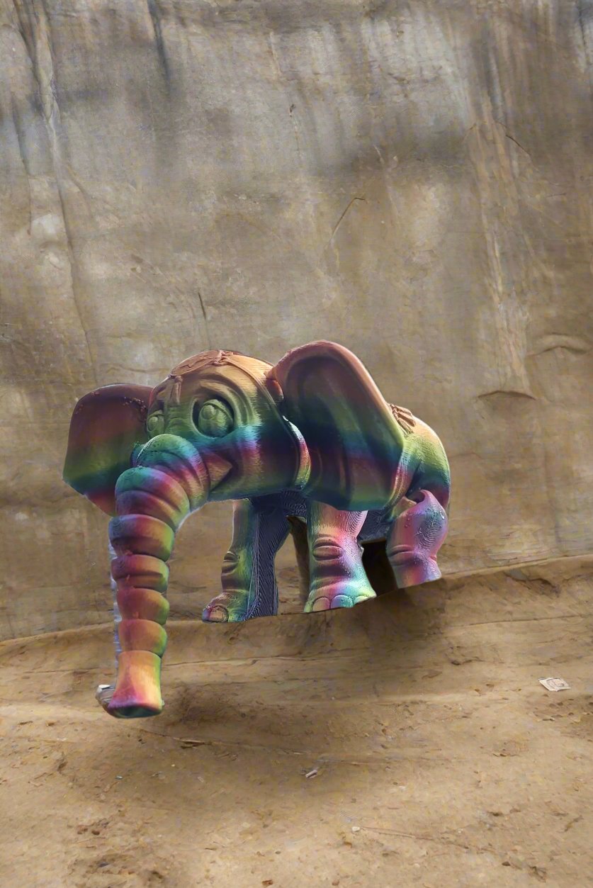 The Articulating Rainbow Elephant Sculpture / Fidget Toy