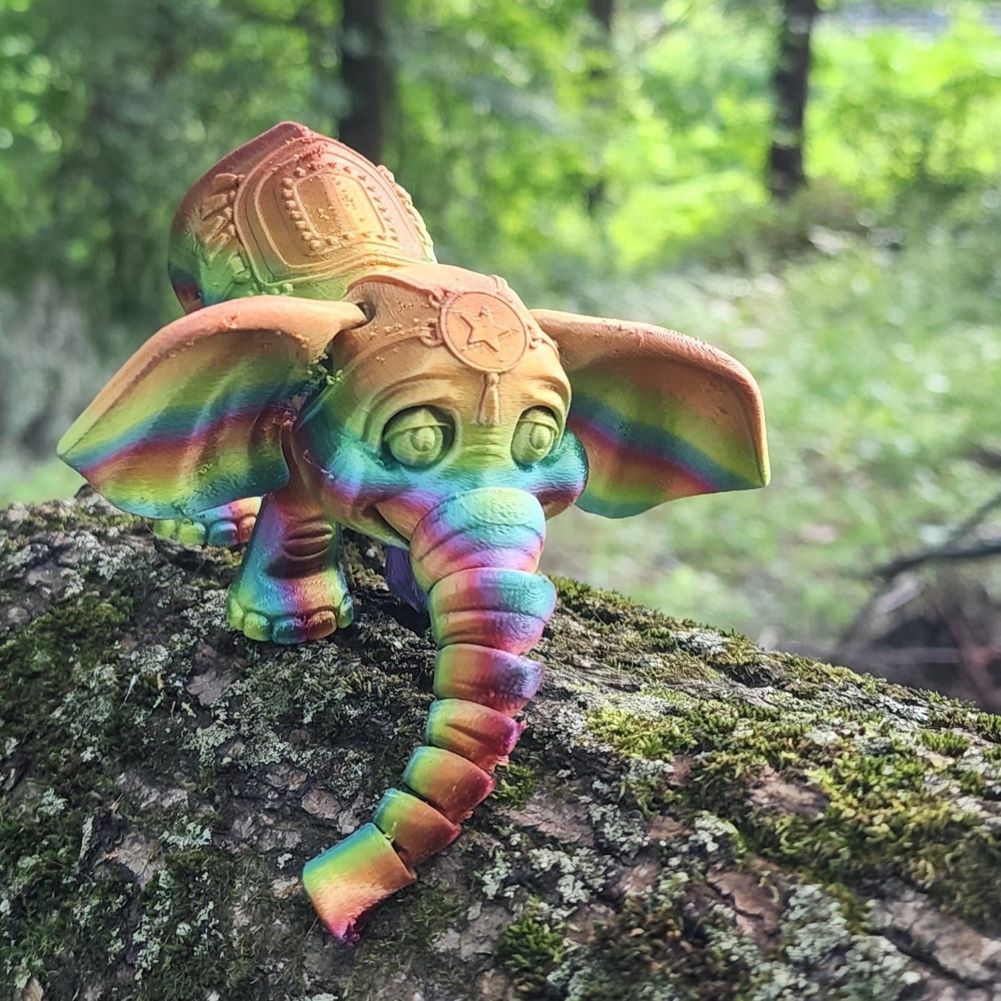 The Articulating Rainbow Elephant Sculpture / Fidget Toy