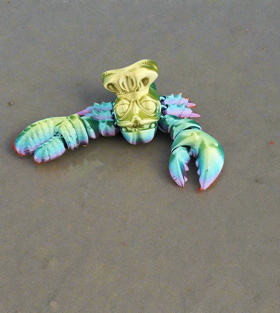 The Articulating Rainbow Lobster Chef Sculpture / Fidget Toy