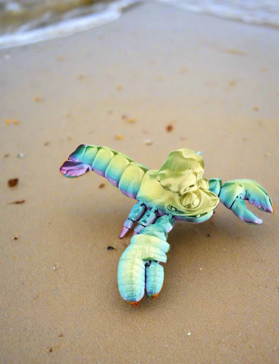 The Articulating Rainbow Lobster Chef Sculpture / Fidget Toy