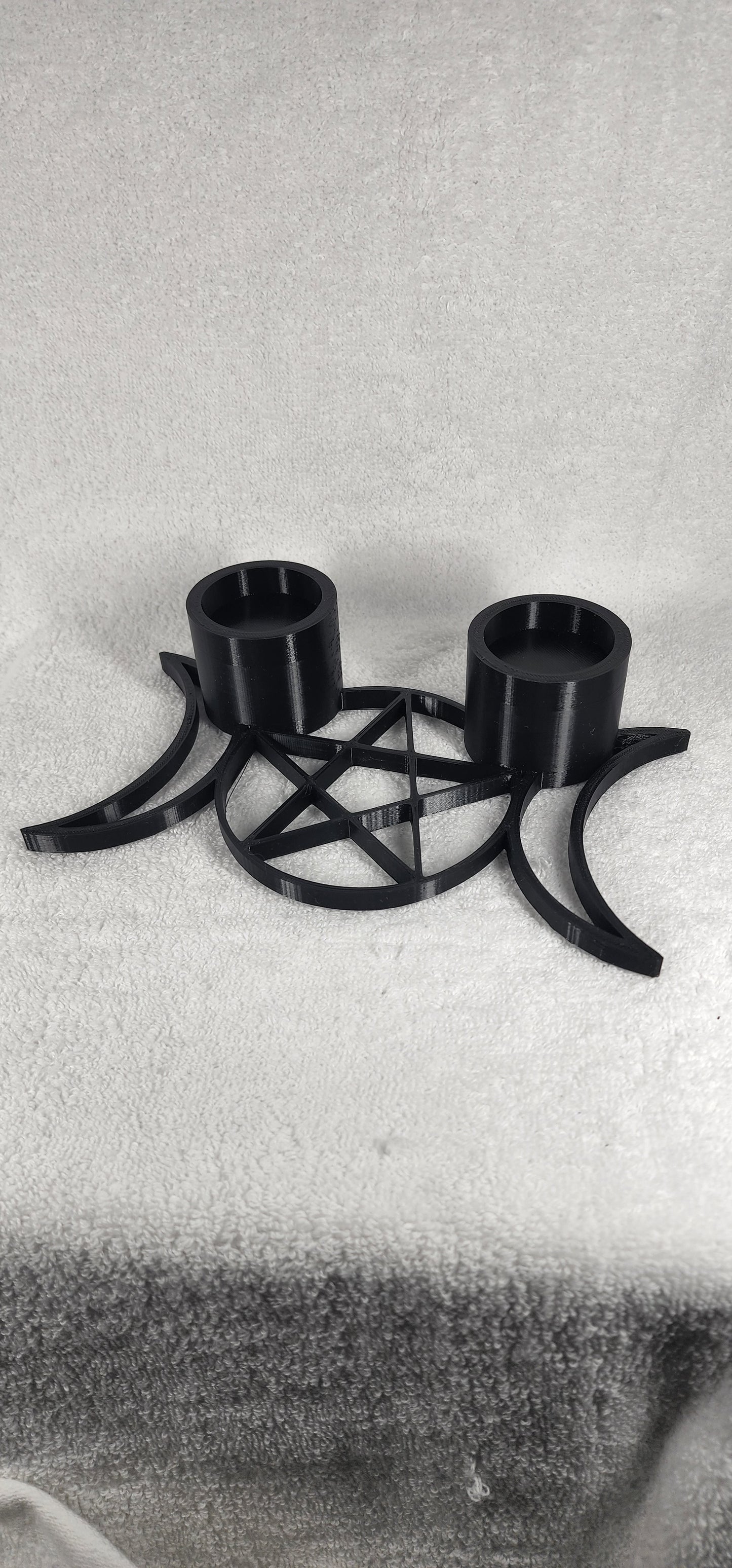 Triple Goddess Tea Light Candle Holder - Mystical Black