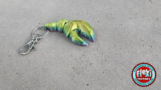 The Articulating Rainbow Lobster Claw Key Chain