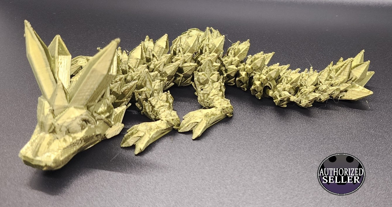 The Articulating Baby Pyrite Crystal Dragon Sculpture / Fidget Toy