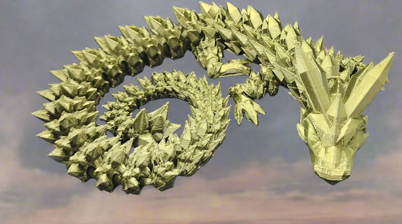 The Articulating Pyrite Dragon Sculpture / Fidget Toy