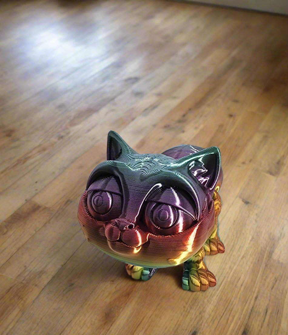 The Articulating Rainbow Kitten Sculpture / Fidget Toy