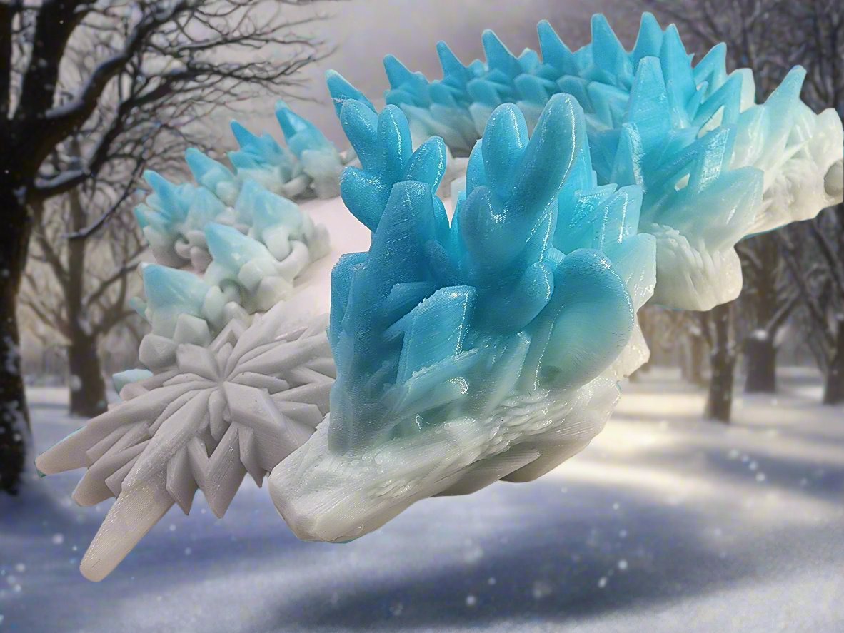 The Articulating Winter Dragon Sculpture / Fidget Toy