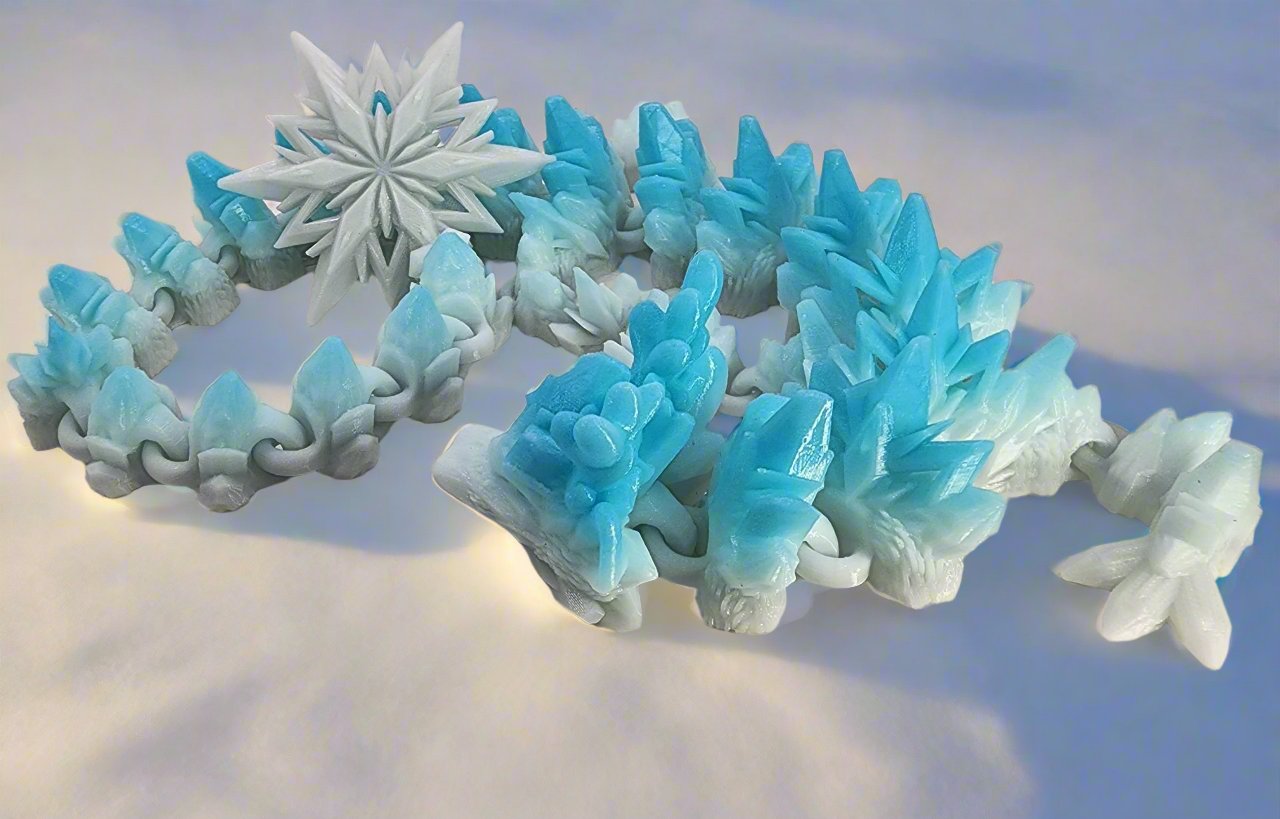 The Articulating Winter Dragon Sculpture / Fidget Toy