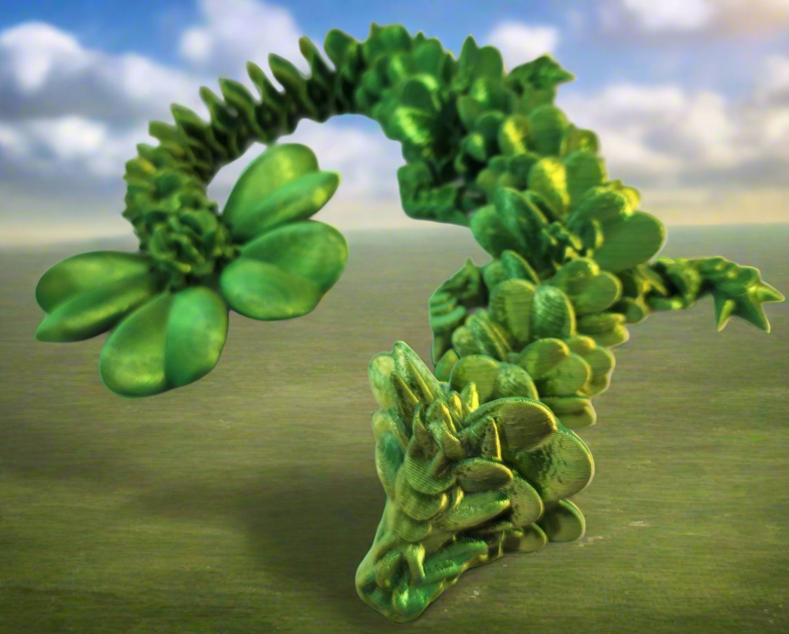 The Articulating The Clover Dragon Sculpture / Fidget Toy