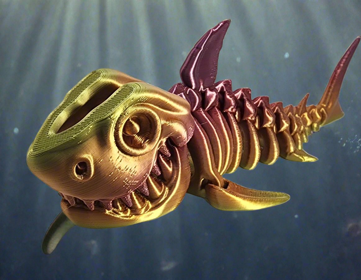 The Articulating Rainbow Skeleton Shark with Moving Bite / Fidget Toy