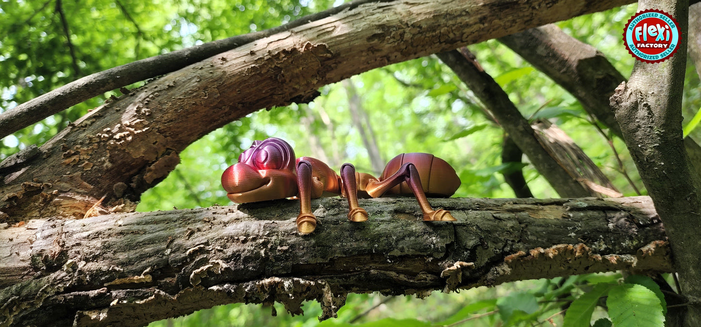 The Articulating Rainbow Worker Ant Sculpture / Fidget Toy