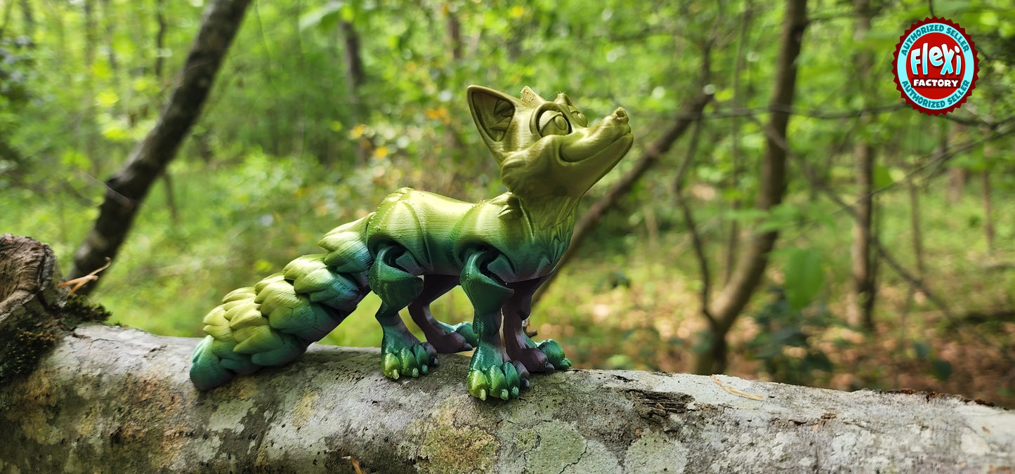 The Articulating Rainbow Fox Sculpture / Fidget Toy