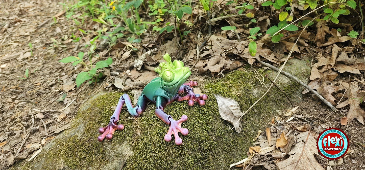 The Articulating Rainbow Frog Princess Sculpture / Fidget Toy