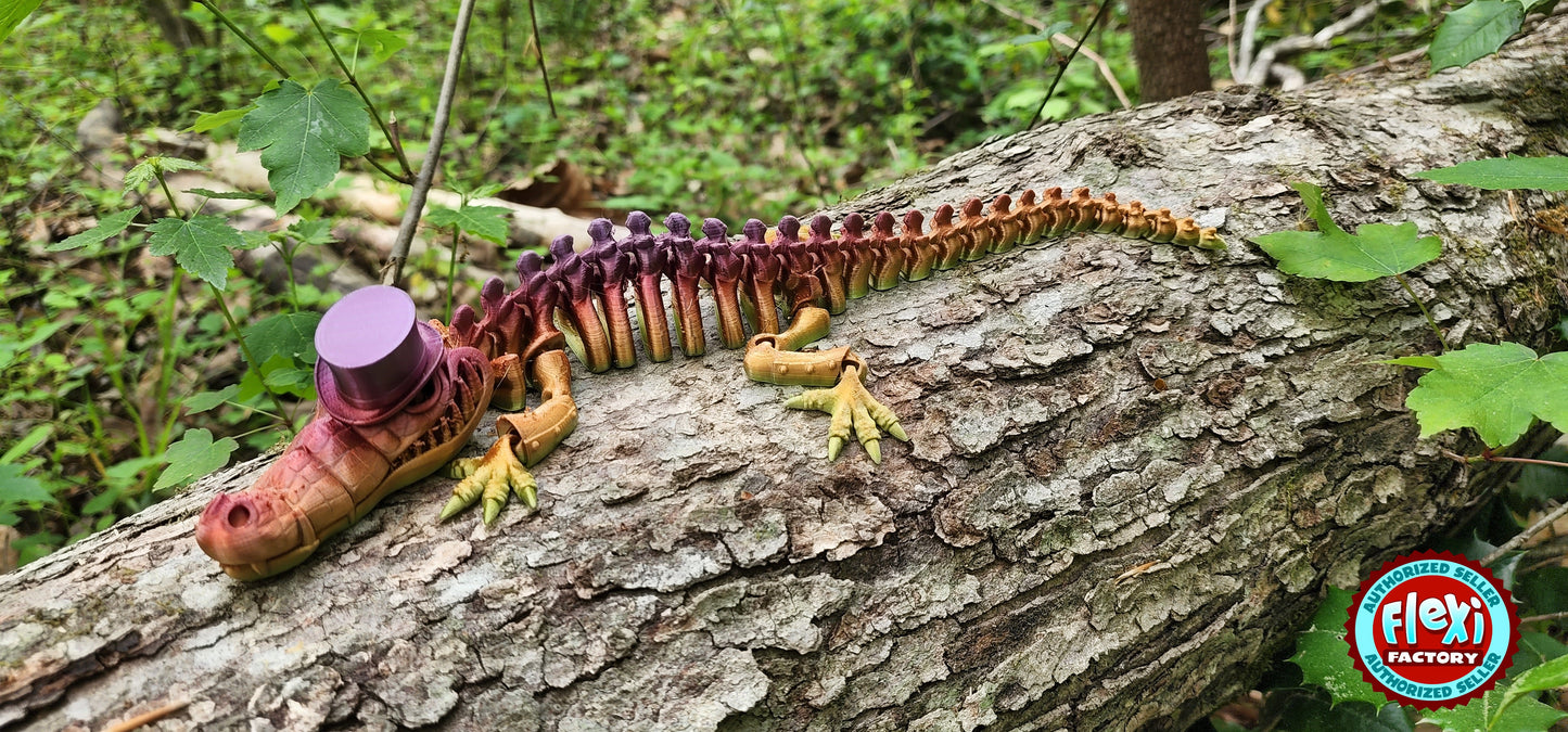 The Articulating Fancy Dressed Skeleton Crocodile Sculpture / Fidget Toy